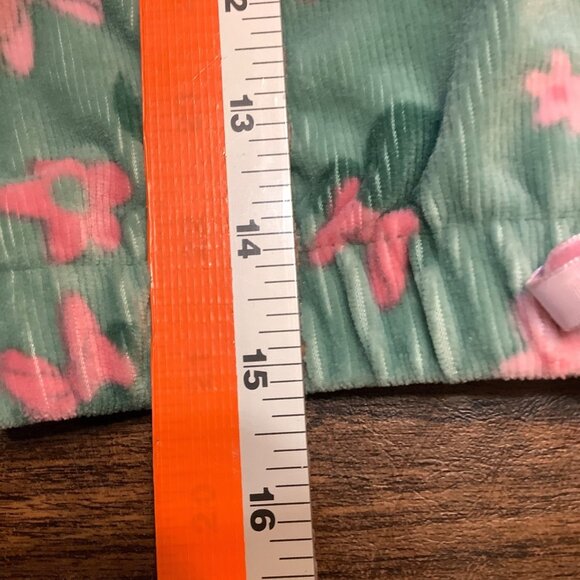 Disney Minnie Mouse Toddler Long Sleeve Top 3T Green Pink Floral Print Corduroy - Picture 6 of 9